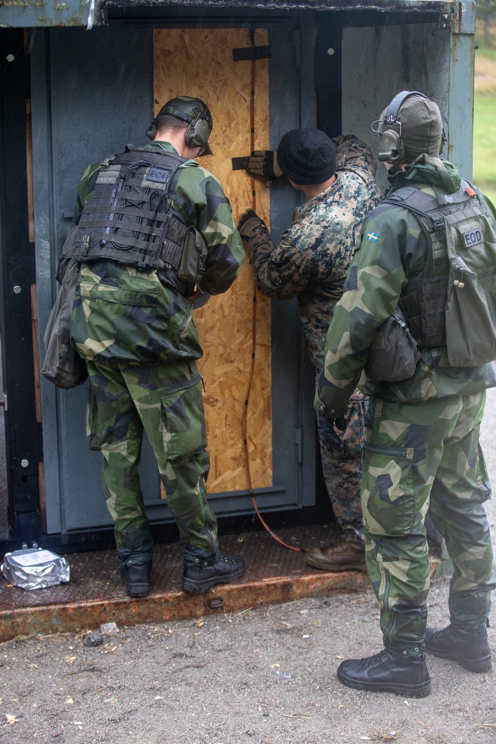 U.S. and Swedish Marines Perform Explosive Training