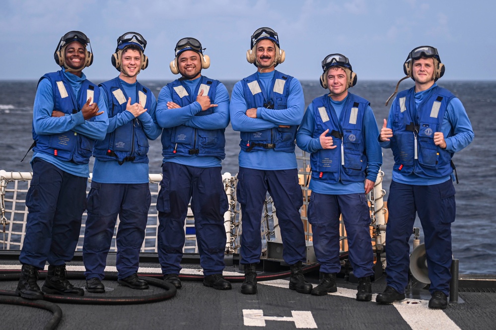 Coast Guard Cutter Midgett (WMSL 757) conducts flight operations during Western Pacific 2022 patrol