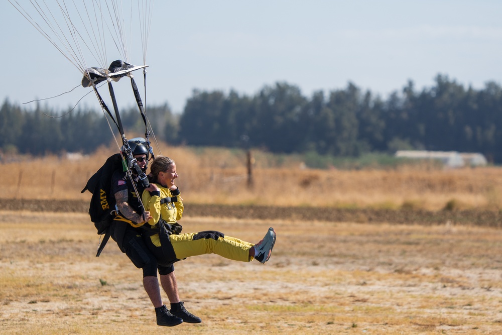 The U.S. Army Parachute Team skydives in Northern California