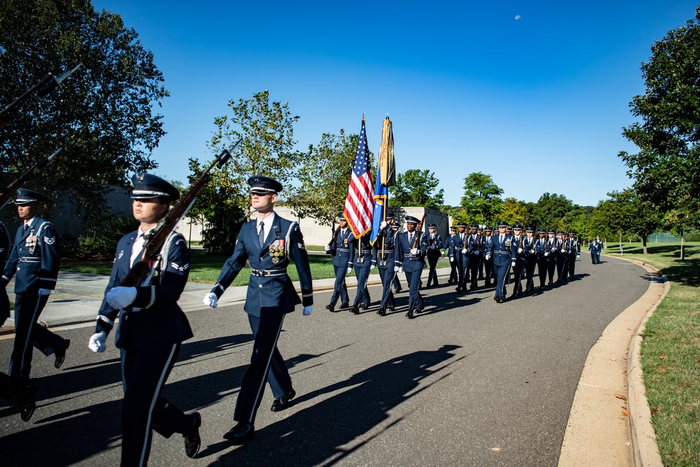 Military Funeral Honors with Funeral Escort were Conducted for Twin Brothers U.S. Air Force Maj. Gen. Cuthbert Pattillo and Lt. Gen. Charles Pattillo in Section 75