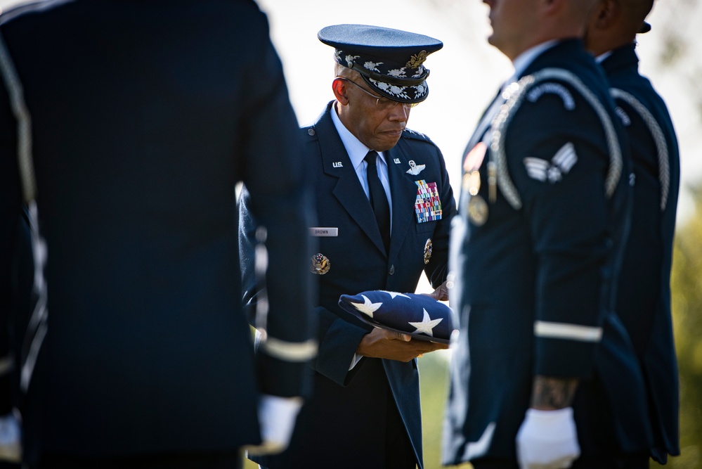 Military Funeral Honors with Funeral Escort were Conducted for Twin Brothers U.S. Air Force Maj. Gen. Cuthbert Pattillo and Lt. Gen. Charles Pattillo in Section 75