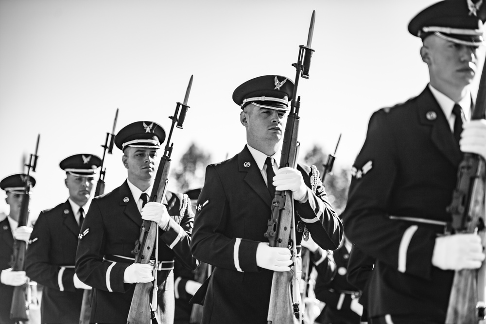 Military Funeral Honors with Funeral Escort were Conducted for Twin Brothers U.S. Air Force Maj. Gen. Cuthbert Pattillo and Lt. Gen. Charles Pattillo in Section 75