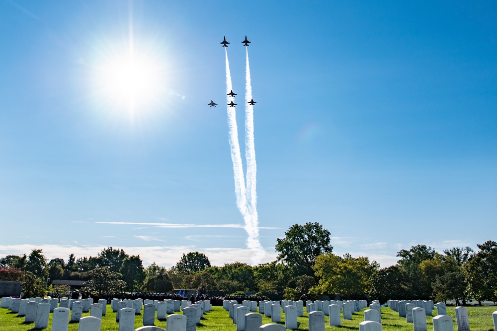 Military Funeral Honors with Funeral Escort were Conducted for Twin Brothers U.S. Air Force Maj. Gen. Cuthbert Pattillo and Lt. Gen. Charles Pattillo in Section 75