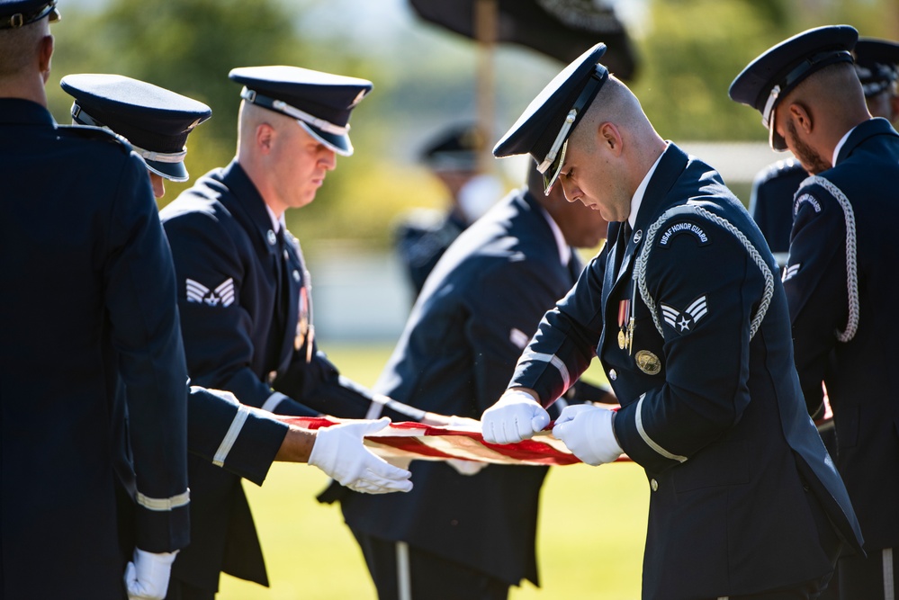 Military Funeral Honors with Funeral Escort were Conducted for Twin Brothers U.S. Air Force Maj. Gen. Cuthbert Pattillo and Lt. Gen. Charles Pattillo in Section 75