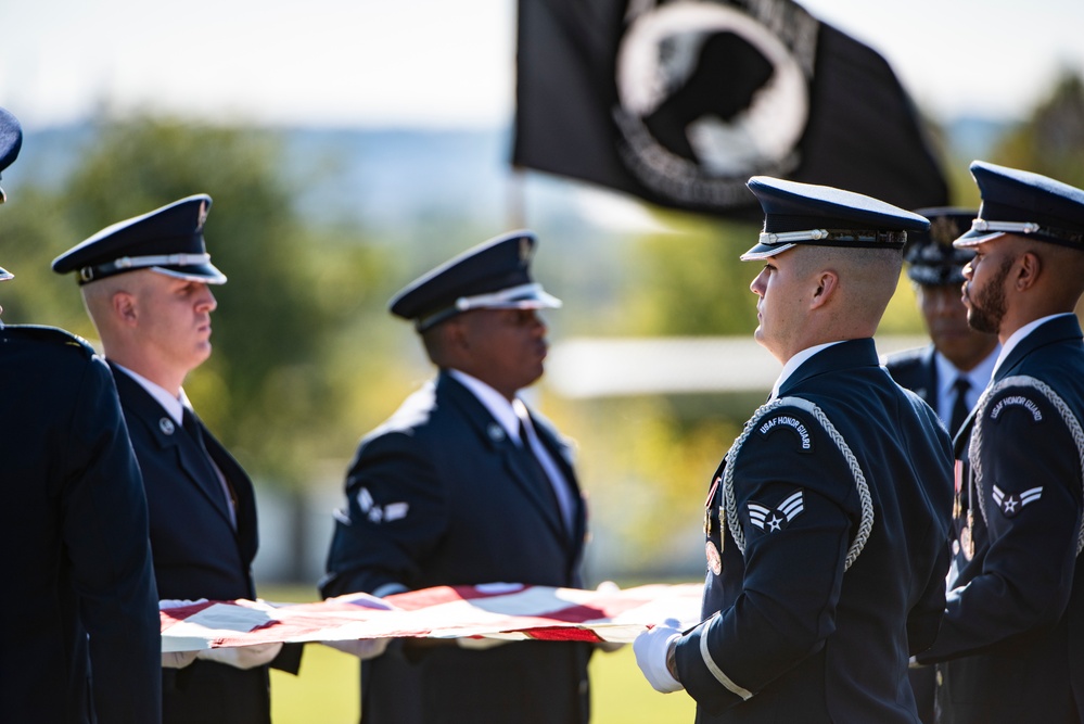 Military Funeral Honors with Funeral Escort were Conducted for Twin Brothers U.S. Air Force Maj. Gen. Cuthbert Pattillo and Lt. Gen. Charles Pattillo in Section 75