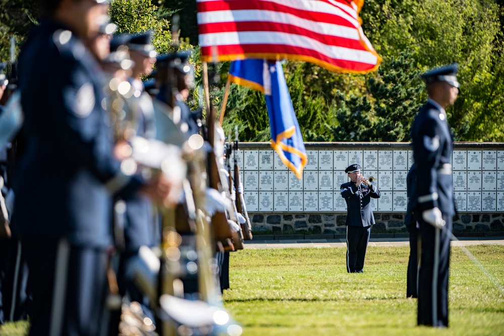 Military Funeral Honors with Funeral Escort were Conducted for Twin Brothers U.S. Air Force Maj. Gen. Cuthbert Pattillo and Lt. Gen. Charles Pattillo in Section 75