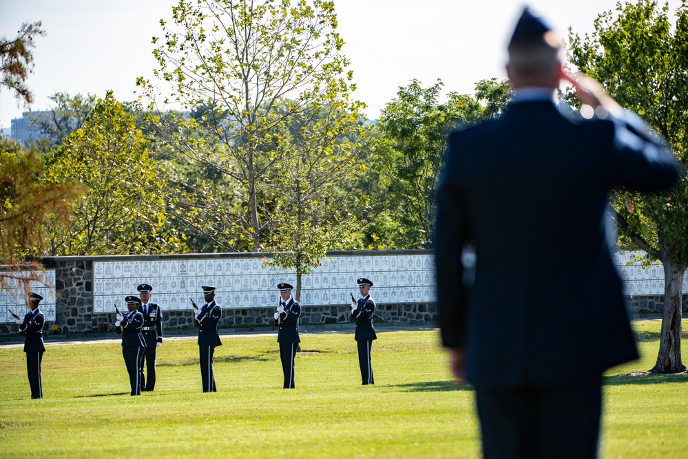 Military Funeral Honors with Funeral Escort were Conducted for Twin Brothers U.S. Air Force Maj. Gen. Cuthbert Pattillo and Lt. Gen. Charles Pattillo in Section 75