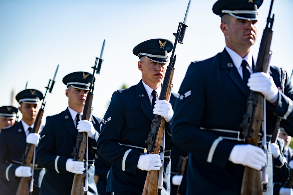 Military Funeral Honors with Funeral Escort were Conducted for Twin Brothers U.S. Air Force Maj. Gen. Cuthbert Pattillo and Lt. Gen. Charles Pattillo in Section 75