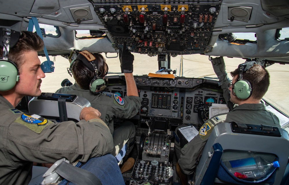 E-3 Sentry AWACS takes flight over JBSA-Kelly Field Annex