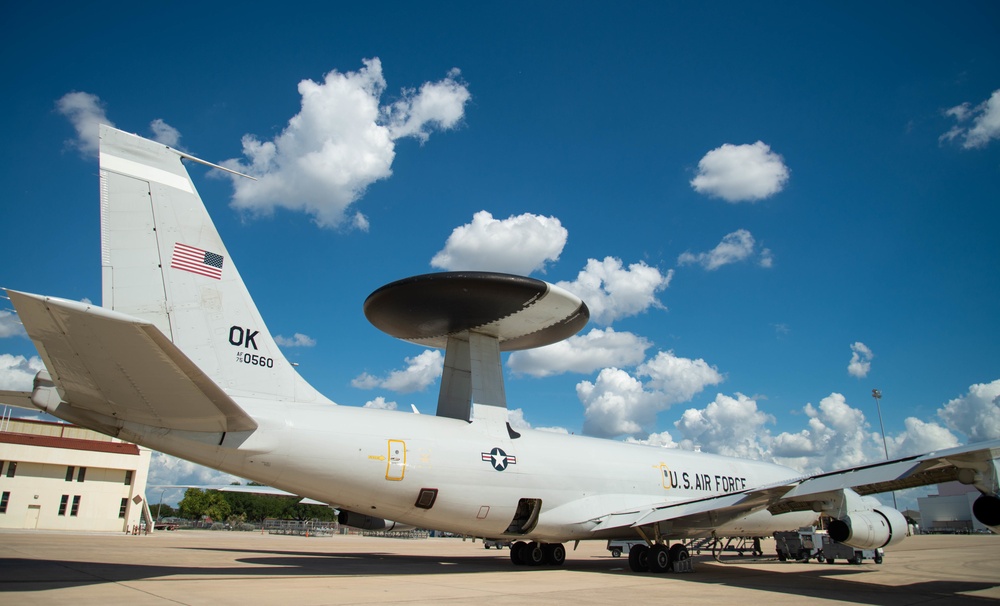 E-3 Sentry AWACS takes flight over JBSA-Kelly Field Annex