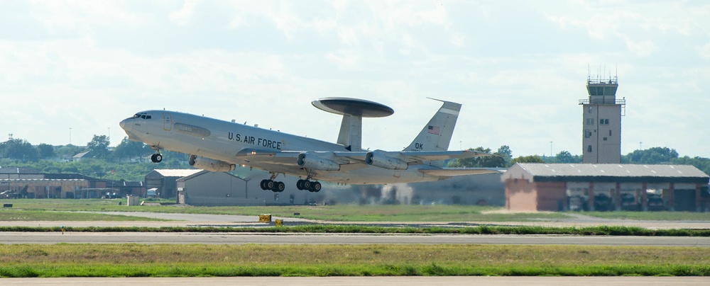 E-3 Sentry AWACS takes flight over JBSA-Kelly Field Annex