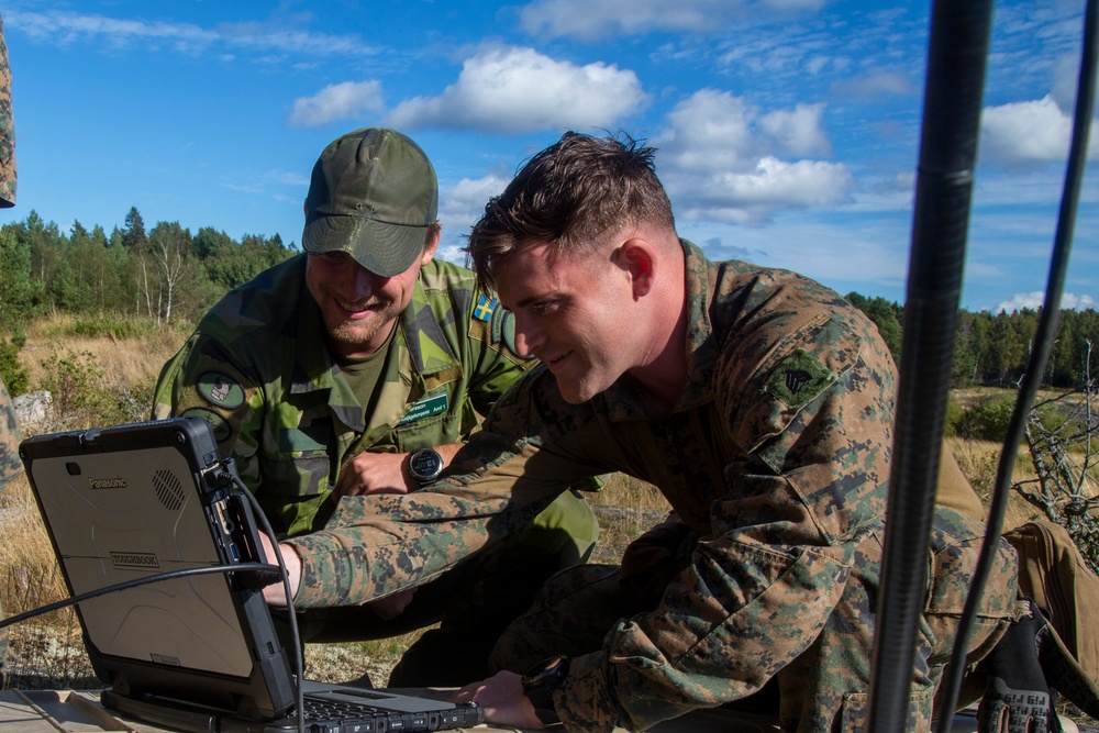 Swedish and U.S. Marines decimate a live fire mortar range