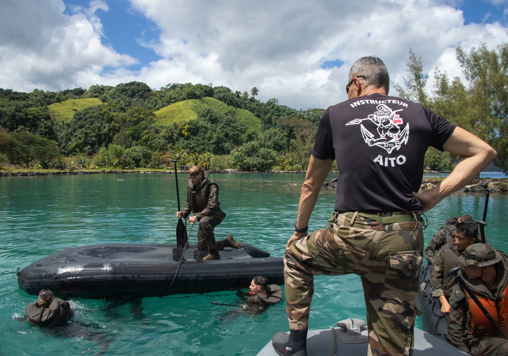 MARFORPAC Marines Conduct Combat Rubber Raiding Craft Operations during the French Armed Forces AITO Course