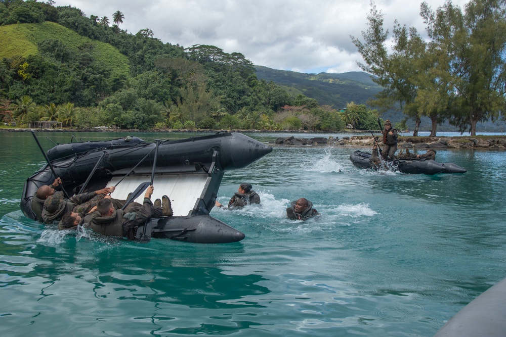 MARFORPAC Marines Conduct Combat Rubber Raiding Craft Operations during the French Armed Forces AITO Course