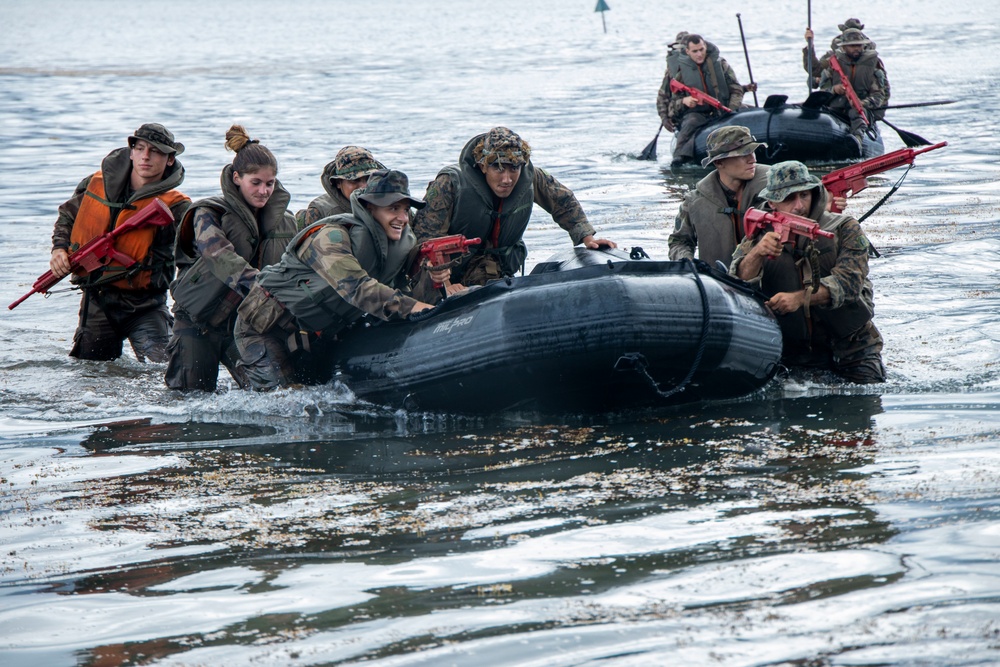 MARFORPAC Marines Conduct Combat Rubber Raiding Craft Operations during the French Armed Forces AITO Course