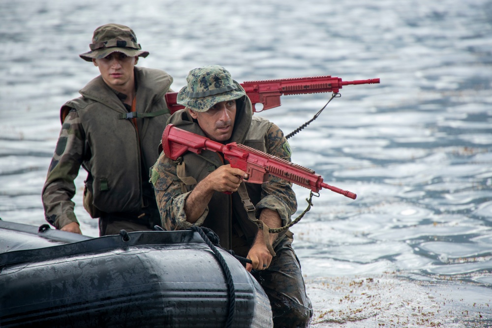 MARFORPAC Marines Conduct Combat Rubber Raiding Craft Operations during the French Armed Forces AITO Course