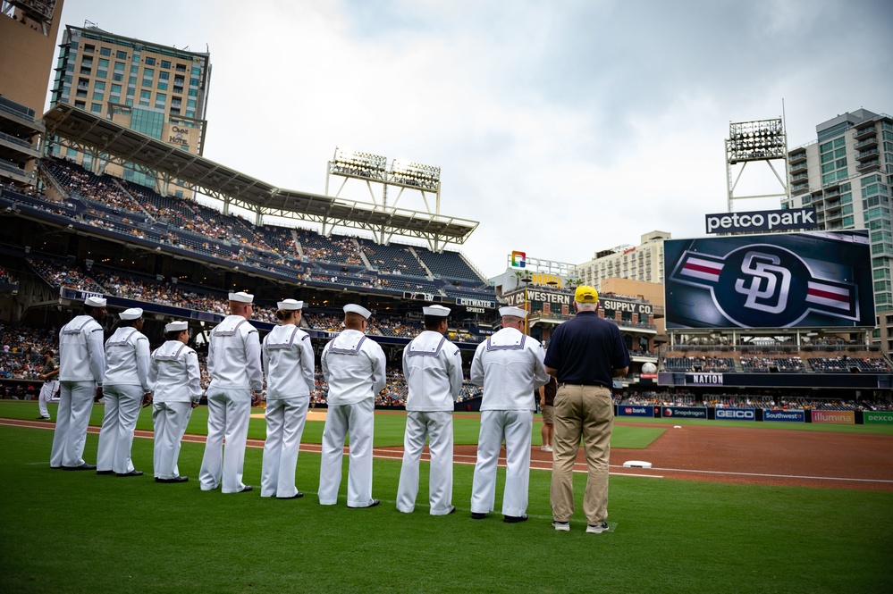 USS Carl Vinson (CVN 70) Sailors Participate in San Diego Padres Salute