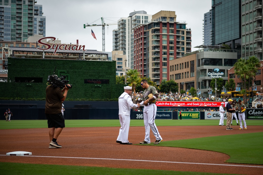 USS Carl Vinson (CVN 70) Sailors Participate in San Diego Padres Salute