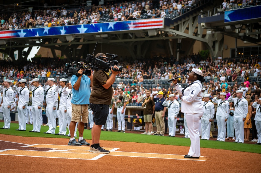 USS Carl Vinson (CVN 70) Sailors Participate in San Diego Padres Salute