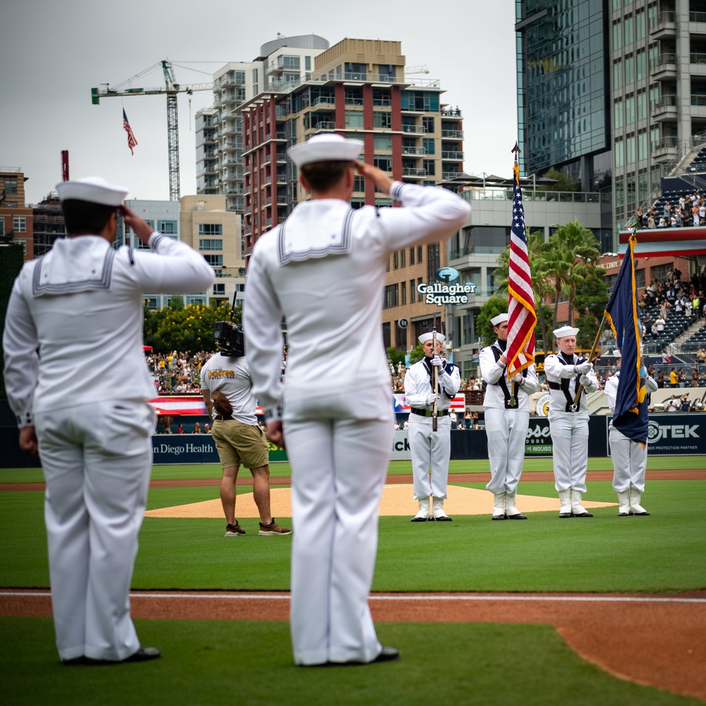 USS Carl Vinson (CVN 70) Sailors Participate in San Diego Padres Salute