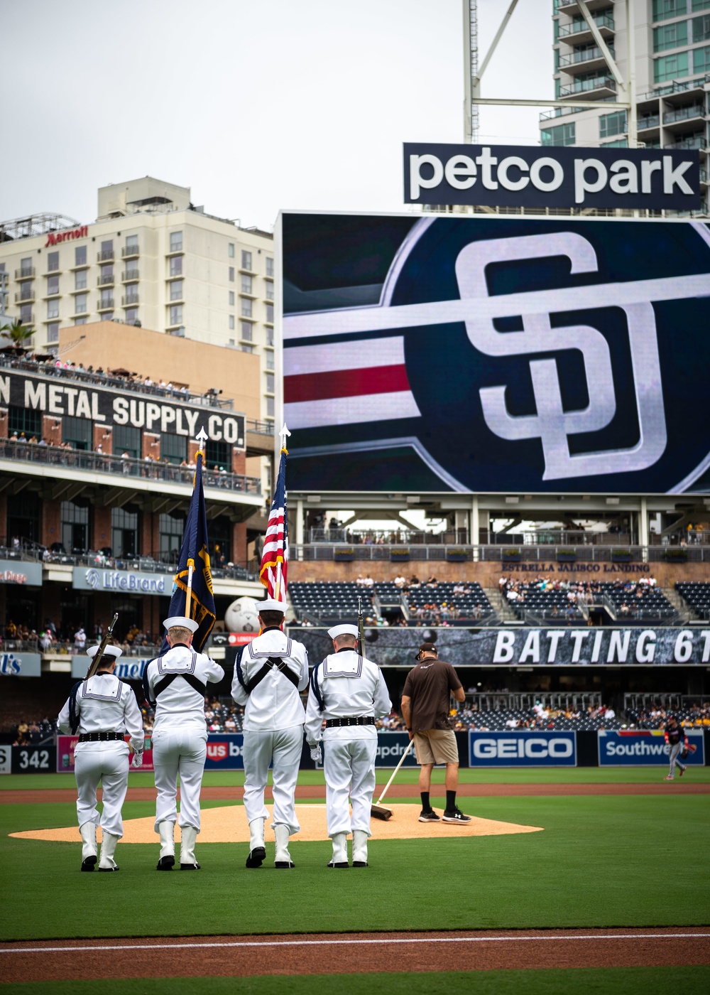 USS Carl Vinson (CVN 70) Sailors Participate in San Diego Padres Salute