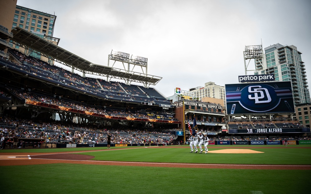 USS Carl Vinson (CVN 70) Sailors Participate in San Diego Padres Salute