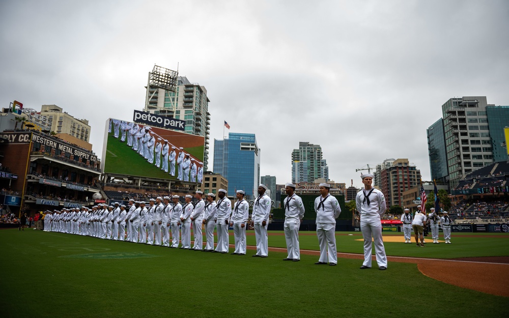 USS Carl Vinson (CVN 70) Sailors Participate in San Diego Padres Salute