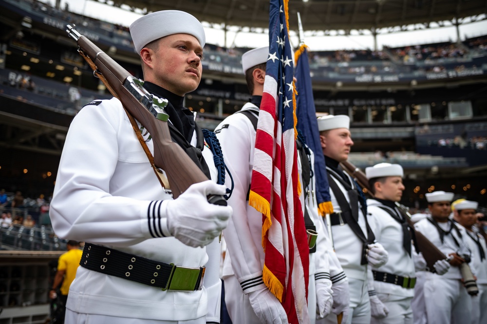 USS Carl Vinson (CVN 70) Sailors Participate in San Diego Padres Salute