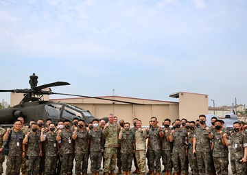 ROKA 5th Corps General Visits 2nd Combat Aviation Brigade