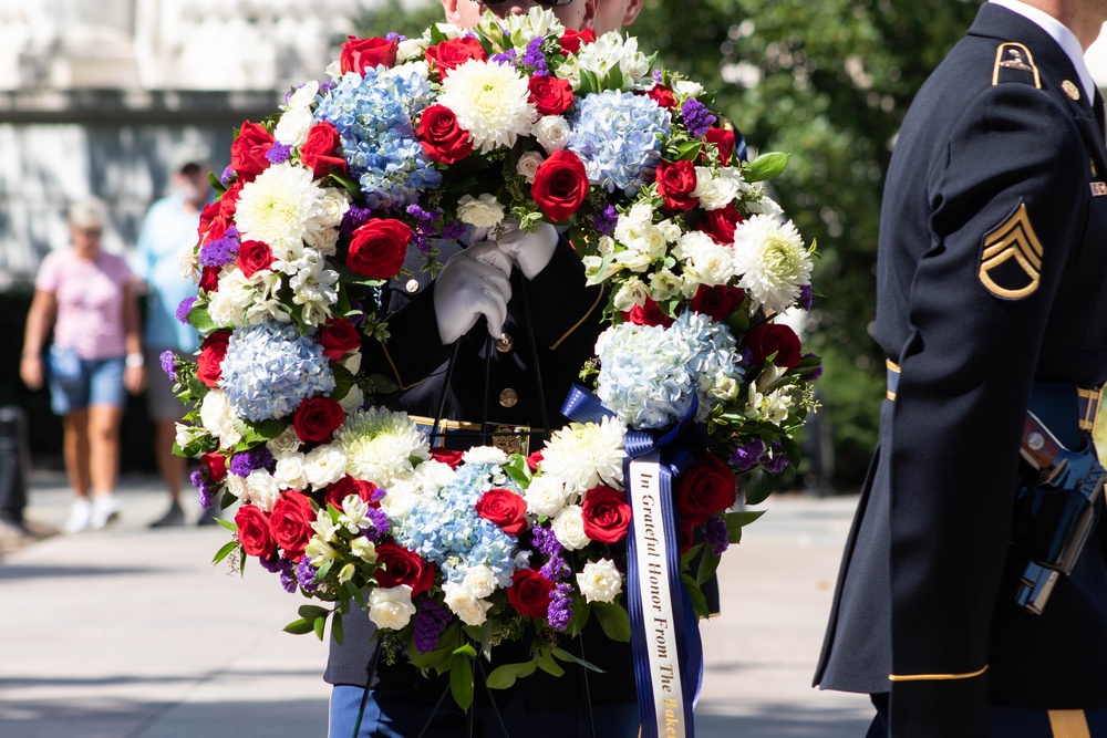 Baker Family Participates in a Public Wreath-Laying Ceremony at the Tomb of the Unknown Soldier