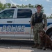 Navy MWD handler conducts training