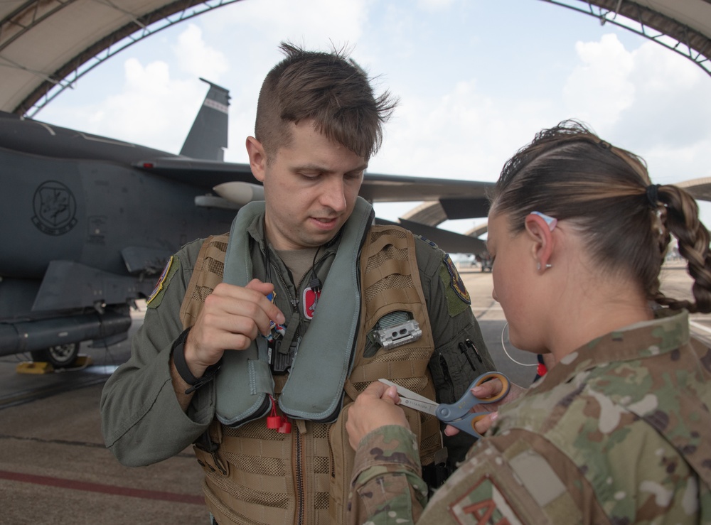 Pilots fly sorties inside chemical-filled cockpit