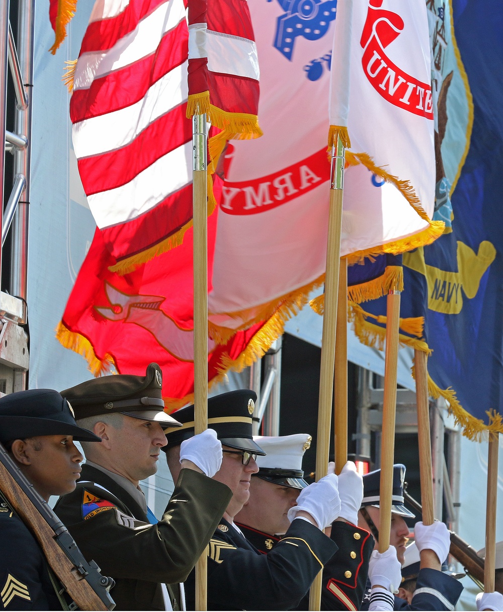 Joint Color Guard presents the colors at Kansas Speedway