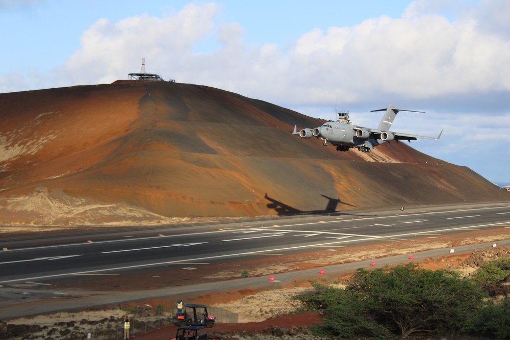 Ascension Island runway construction