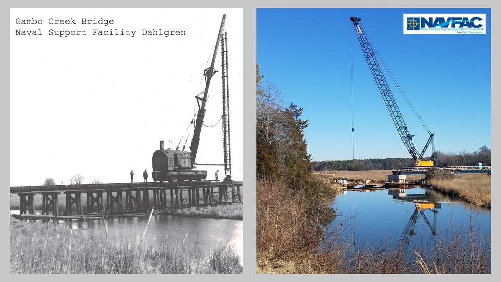 Gambo Creek bridge Naval Support Facility Dahlgren construction