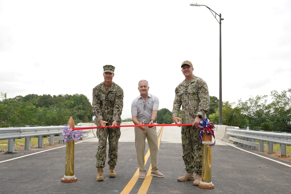 NAVFAC Washington cuts the ribbon on the new Gambo Creek bridge at NSF Dahlgren