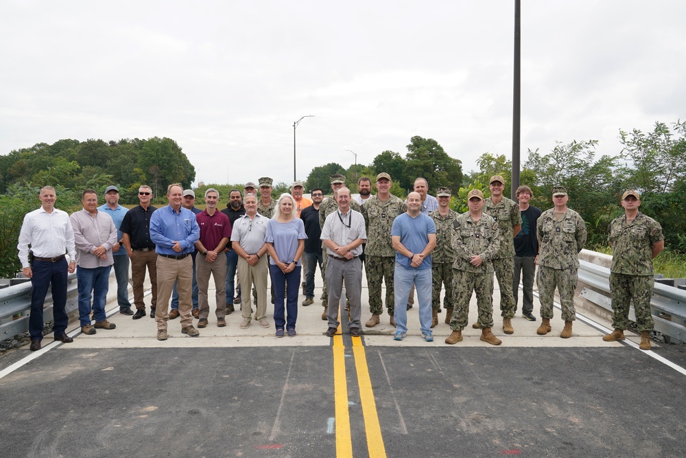 NAVFAC Washington cuts the ribbon on the new Gambo Creek bridge at NSF Dahlgren