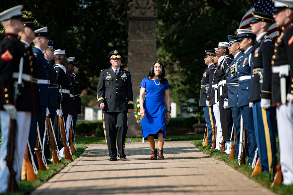 An Armed Forces Full Honors Wreath-Laying Ceremony is Held to Commemorate the 165th Birthday of President William H. Taft