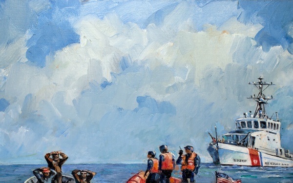 US Coast Guard Art Program 2016 Collection, Ob ID# 201621, "Baja California Intercept, Dino Sistillo (21 of 26)