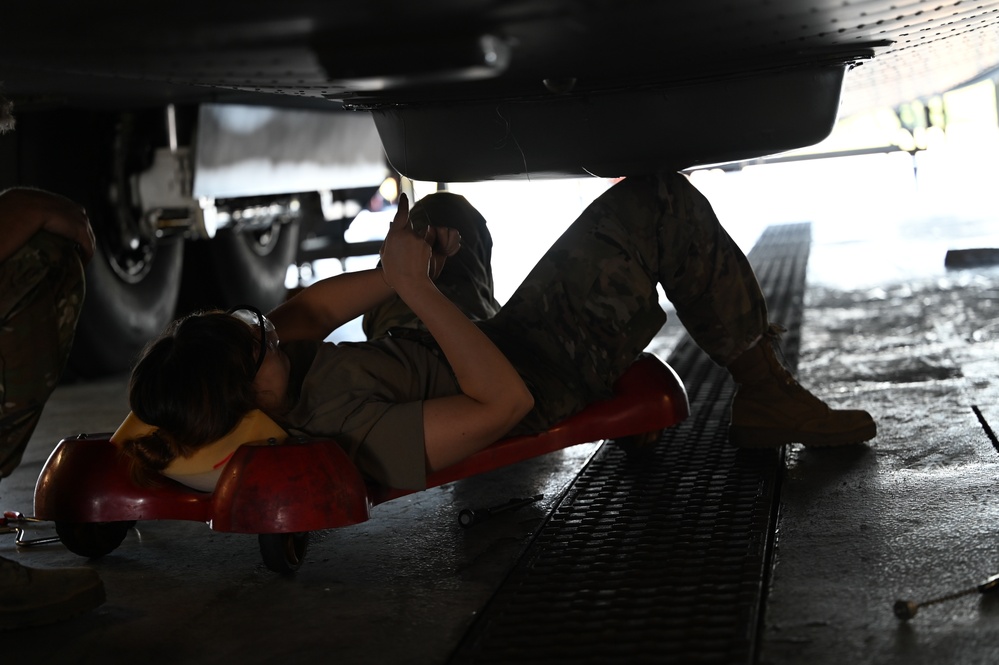 Airmen Perform Maintenance During an ISO Inspection