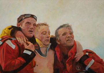 US Coast Guard Art Program 2016 Collection, Ob ID# 201625, &quot;Rescue in Humboldt Bay,&quot; John Ward (25 of 26)