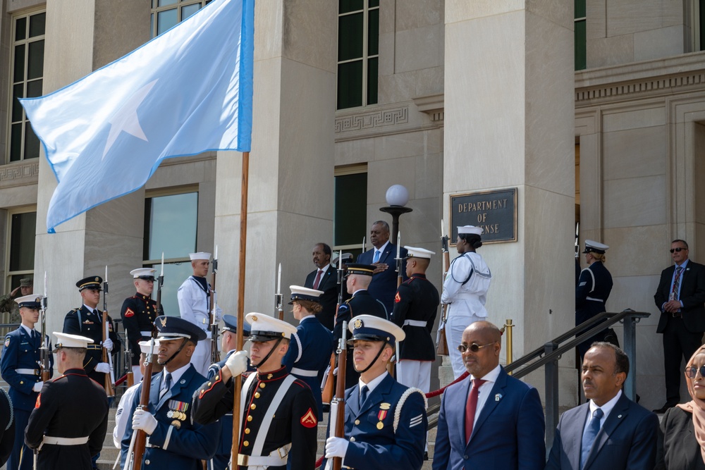 Secretary Austin hosts Somali President Hassan Sheikh