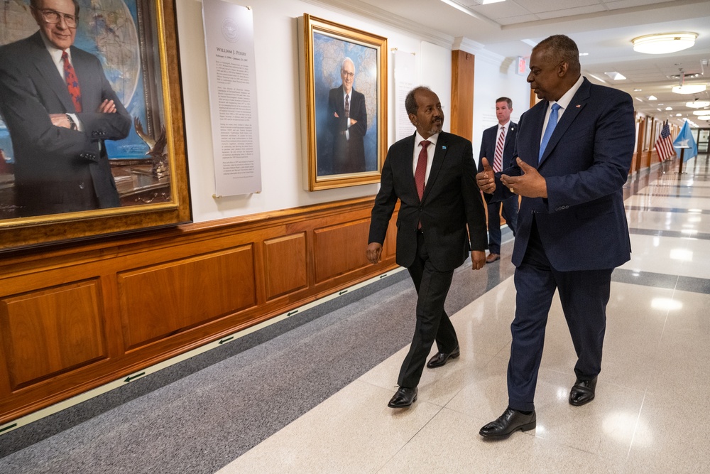 Secretary Austin hosts Somali President Hassan Sheikh