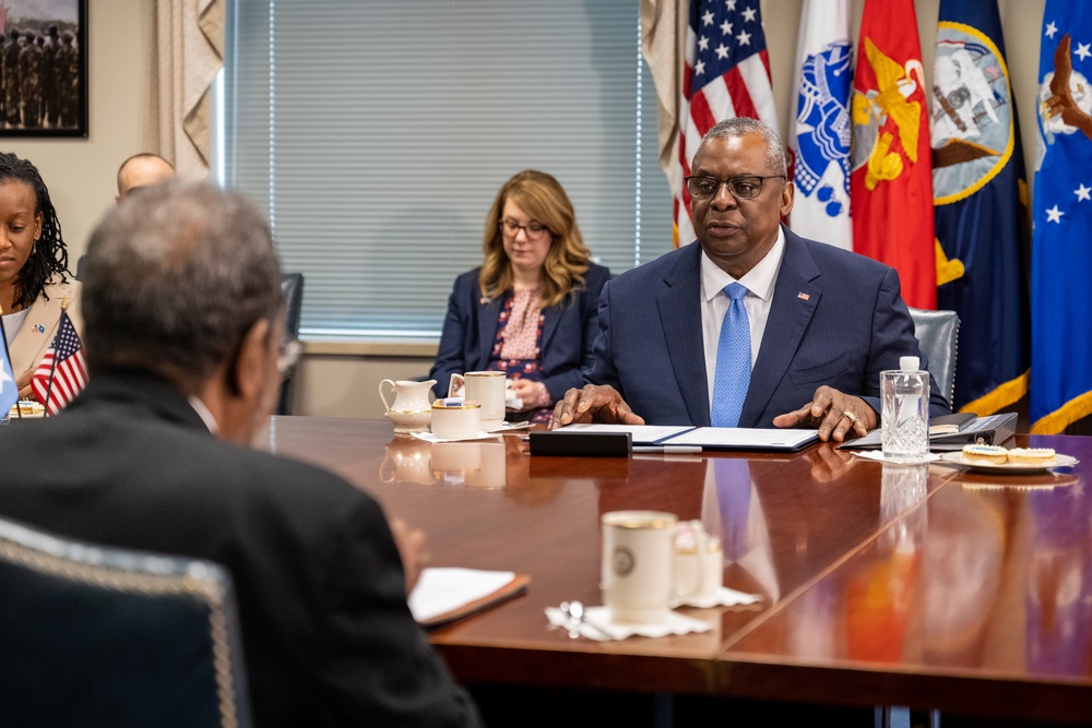 Secretary Austin hosts Somali President Hassan Sheikh