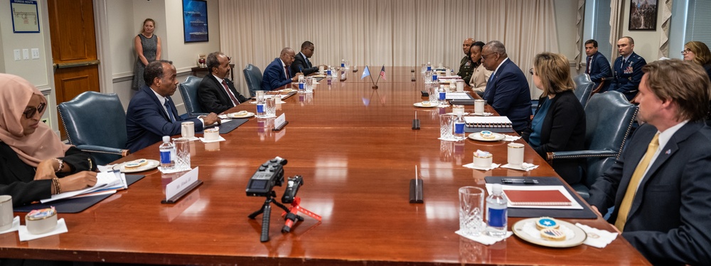 Secretary Austin hosts Somali President Hassan Sheikh