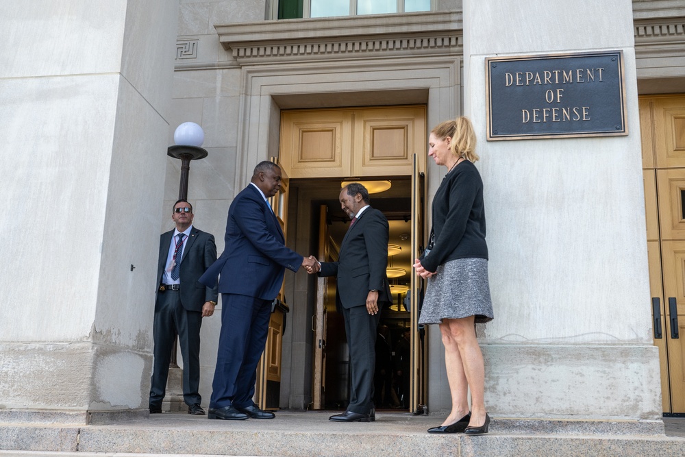 Secretary Austin hosts Somali President Hassan Sheikh