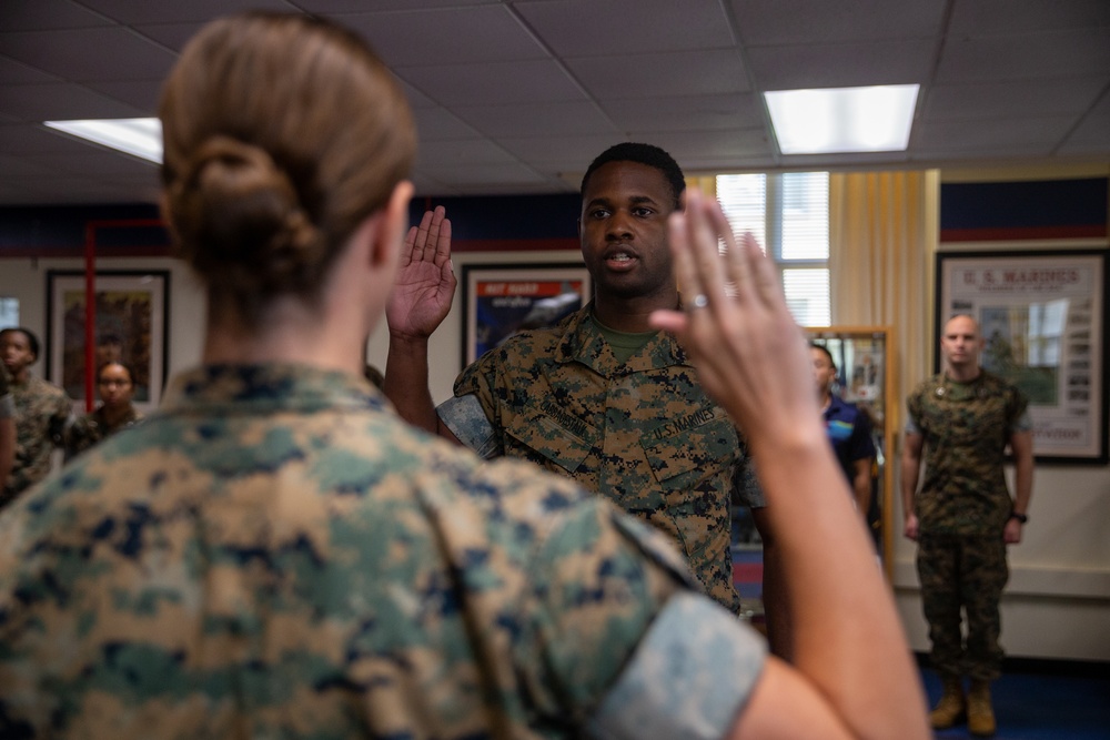 Cpl. Darnell A. Cabbagestalk's reenlistment ceremony