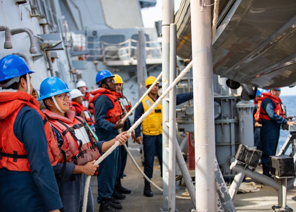 USS Ramage Condcuts Boat Ops