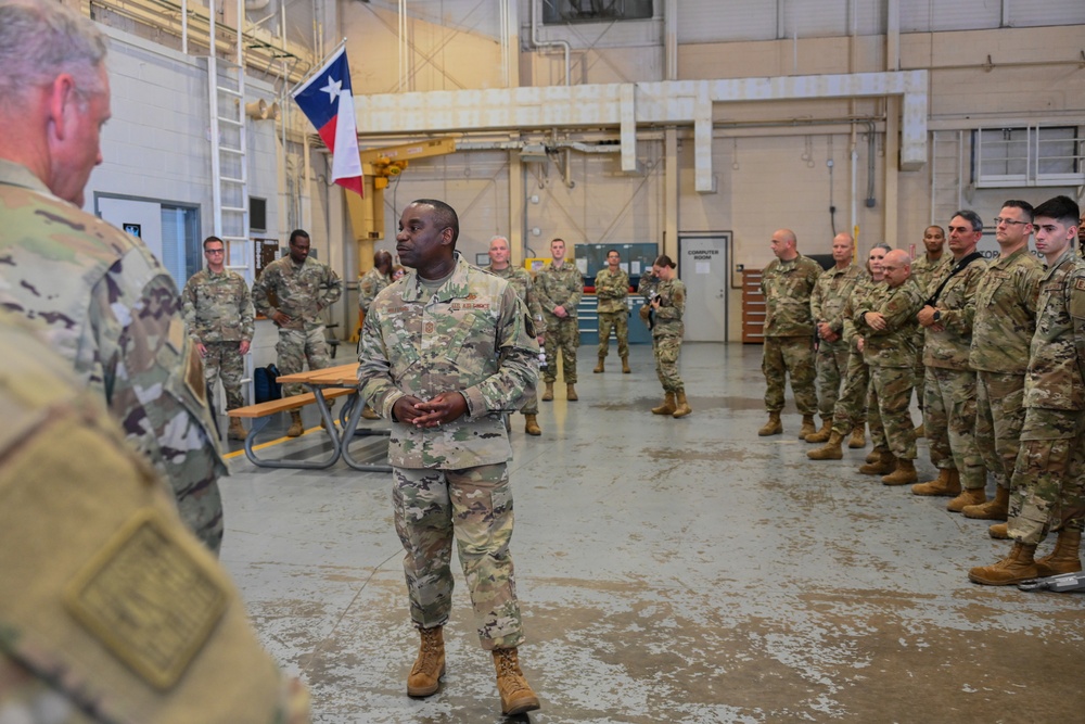 ANG Command Chief visits 136th Airlift Wing