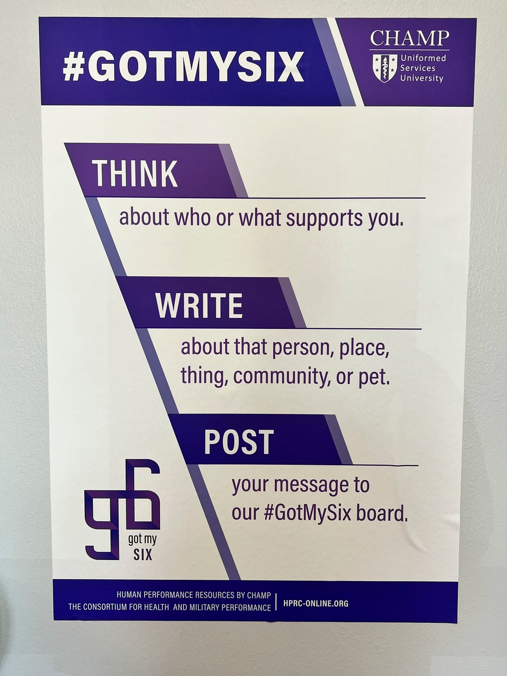 First Sgt. promotes Got My Six initiative